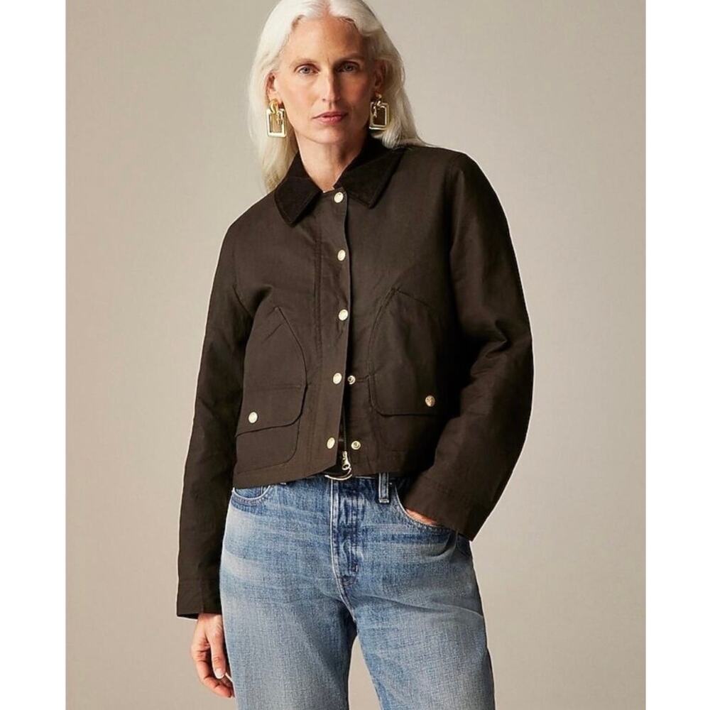 J. Crew Short Barn Jacket in English ripstop cotton  NWOT size Medium
